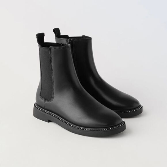 Zara RHINESTONE ANKLE BOOTS Girl  size 5 - Picture 1 of 8